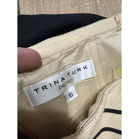 Trina Turk Size 6 Strapless Dress in Ivory and Black - Picture 4 of 9